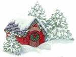 Елочки и домик