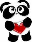 Панда с сердечком картинка