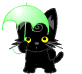 Котёнок с зонтом.Маленькие картинки