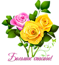 Спасибо, благодарю смайлик